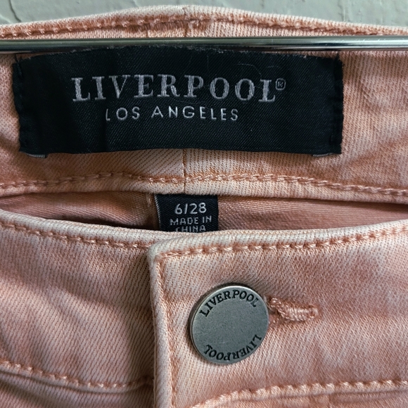 Liverpool Abby Ankle Skinny  Cut Fray Hem Rose Blush Size 28/6 - Picture 8 of 13